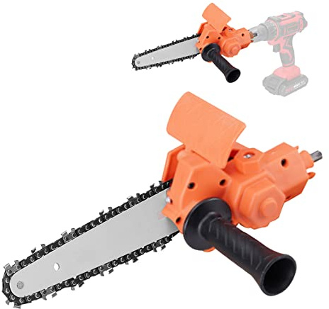Benkeg 6 Inch Electric Drill Modified To Electric Chainsaw Tool Attachment Electric Chainsaws Accessory Practical Modification Tool Set Woodworking Tool, Orange