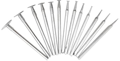 Set di 13 punte diamantate per smerigliatura di pietre, ceramica, vetro, marmo, gioielli, 2,35 mm