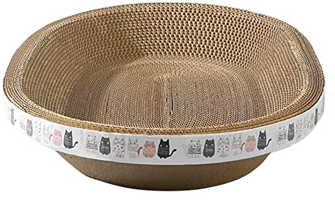 Raspador de gato de cartón,Rascador de gato ovalado de alta densidad para rascadores y muebles | Poste de rascado para gatos de interior para gatos de interior que duerme