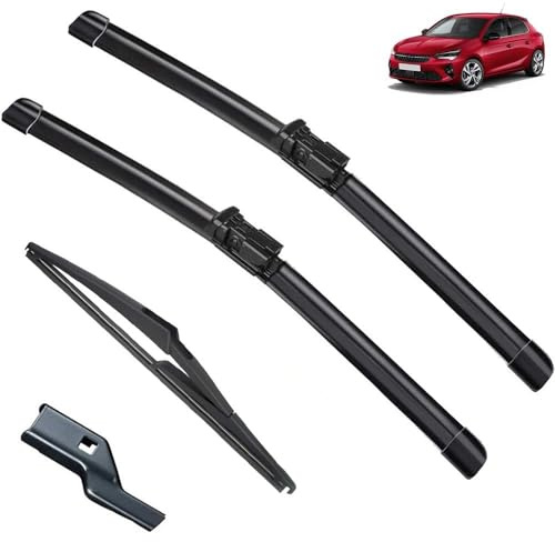 Wischerblätter vorne und hinten, kompatibel mit Vauxhall Opel Corsa F Corsa-e 2019–2023, Windschutzscheibe, Windschutzscheibe, Fenster, Bürsten, Zubehör, LHD RHD (Color : Front Rear, Size : LHD)