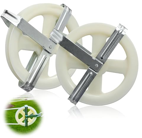 Polea Tendedero Cuerda Poleas Tendederos - Rueda de 12,7cm Nylon con Eje Aluminio Resistente Intemperie Antideslizante para Lavandería Exterior Exteriores Interior, 2 Piezas