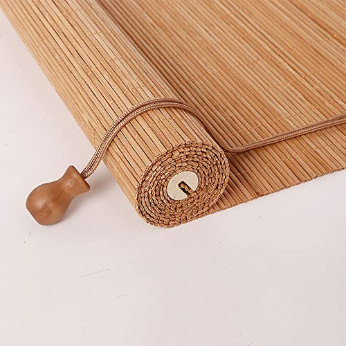 Stores à Rouleaux Romains Store Enrouleur Bambou Naturel Store Occultant en Bambou Store Occultant en Bambou Exterieur Enrouleur à Traction Latérale à L'intérieur Et à L'exterieur
