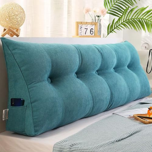 XZLZMYP Coussin De Lecture Coussin Compensé Triangulaire Tête De Lit Oreiller De Coussin Amovible Support De Positionnement Coussin De Lecture pour Lit pour Chambre Lit Jour,G,60x20x50cm
