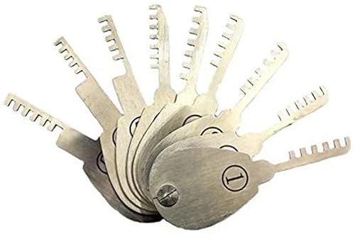 Kit de crochetage de serrure pliable 9 pièces - Outil de crochetage de porte - Outil de serrurier professionnel