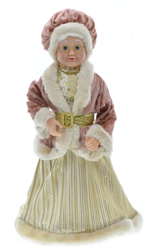 Dorccsi Santa Claus Figures 17.7 Inch Realistic Genial Grandmather Christmas Cute Doll Ornament for Window Table Deorations Gift Mrs. Mr and Mrs Father