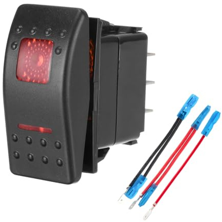 CGEAMDY Auto Kippschalter, 12V / 24V Latching Drucktastenschalter, Universal LED EIN/Aus-Kippschalter KFZ Beleuchtet Wippenschalter Boot Wippschalter(Rot)