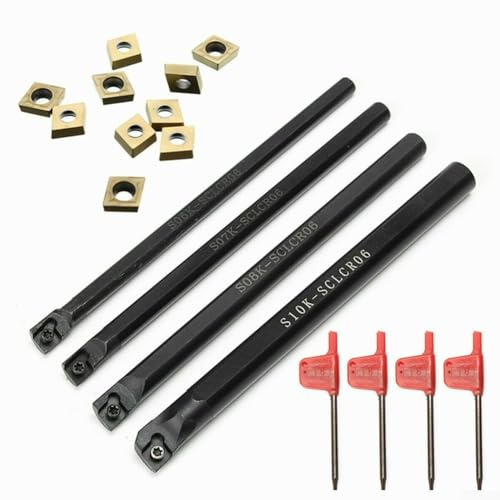 EXTRWORY 1 Set Drehmeißel-Set, Drehmeißel, Bohrstange, Drehwerkzeughalter, Hartmetall-Einsatz, Schaft aus Metall, CNC-Drehwerkzeug, Bohrstange, mit Hartmetalleinsätzen