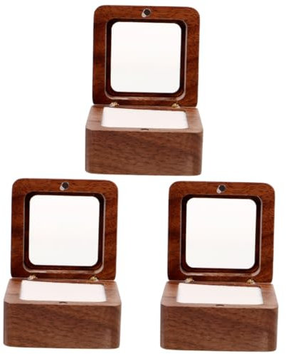 SAFIGLE 3stücke Solid Wood Box Handgefertigte Schmuckschatulle Für Verlobungsringe Und Trauringe Für Hochzeiten Verlobungen Edle Aufbewahrung Für Schmuckstücke