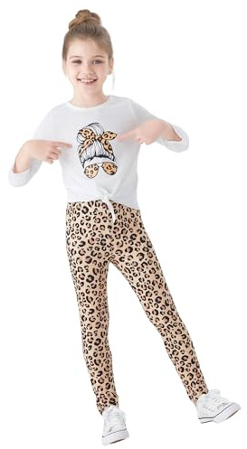 PATPAT Klädset flickkläder, cykelbyxor, barn, kortärmad t-shirt, topp + sport, cykeltröja, leggings, shorts, träningsoverall, flicka, tonåring, sportkläder, fest, sommar, gåva 3–12 år, Gul och vit,