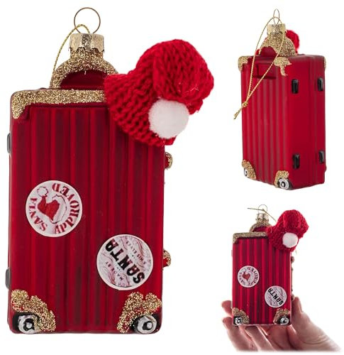 KADAX Weihnachtskugeln aus Glas, Christbaumkugeln für eine stimmungsvolle Weihnachtsdekoration am Weihnachtsbaum, Weihnachtsbaumkugeln (Koffer, 1 Stück)