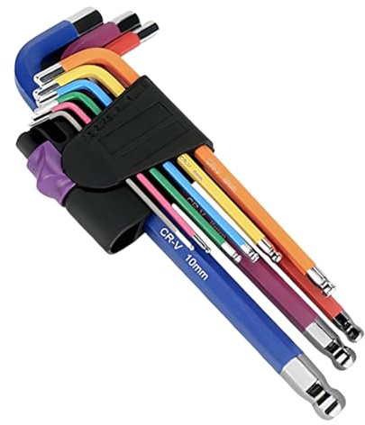 NBBENG Allen Key Set, Anti-Slip Long Ball End Hex Wrench Set for Furniture, Toys Bicycles Equipment Repair, Household DIY Case Package