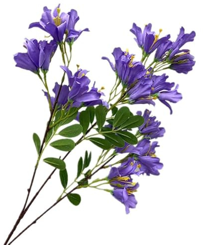 forestmistry 6Pcs Artificial Jacaranda Flower Branch 3 Forks Faux Purple Flowers Bulk, 25 Inch Silk Flower Stems Blooms, Fake Plants for Home Decor Wedding Arch Garden Vase