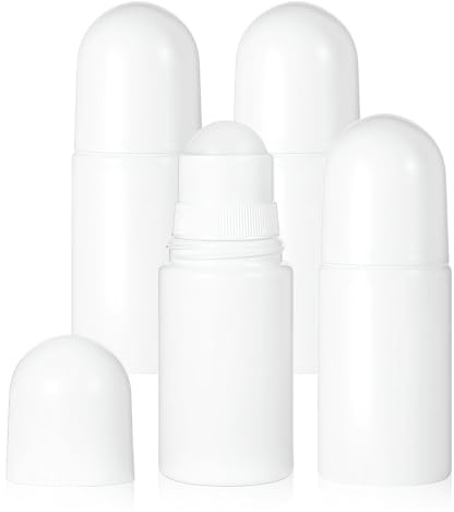 4 Piezas Dispensador Aplicador Crema Solar Roll on Rellenable 50 ml | Dispensador de Crema Solar Roll-On para Crema Solar Fragancias Aceites Perfumes Botes Viaje Productos Para el Cuidado