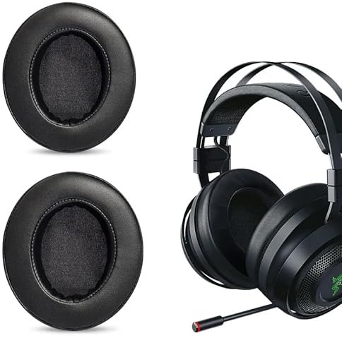 Razer Nari Ersatz-Ohrpolster für Gaming-Headset, veganes Leder, Schwarz, kompatibel mit 7.1 THX-Modell