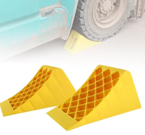 Cuneo Fermaruota, Fermi for Ruote Leggeri con Maniglia for Il Trasporto, for Auto, Camper, Camion, capacità di Carico 3500kg, Confezione da 2