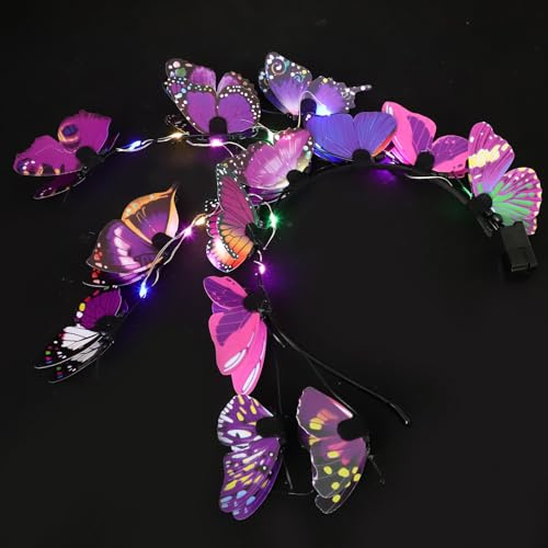 Zerodeko Leuchtendes Schmetterlings Haarreif Stirnband für Erwachsene Robustes Party Cosplay Haarschmuck Vielseitiges Haaraccessoire für Hochzeit und Geburtstag