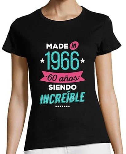 latostadora Camisetas Regalo 60 Cumpleaños Mujer - Camiseta 60 Años Mujer - Camiseta 1966