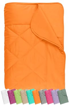 npluseins Sommerdecke 135x200 cm - dünne und leichte Bettdecke für den Sommer - Mikrofaser - Ökotex 100 - waschbar 60 Grad - 732.932, orange