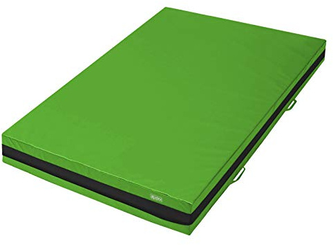 ALPIDEX Weichbodenmatte Matte Turnmatte Fallschutz 200 x 100 x 20 cm mit Anti-Rutschboden und Tragegriffen, Farbe:grün