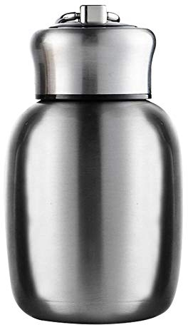 280ML/9.85Oz Small Mini Vacuum Insulated Water Bottle Portable Leakproof Travel Mug Stainless Steel Cold and Hot Thermal Flask for Kids Children Women School Office Coffee Milk Tea (Steel Color)