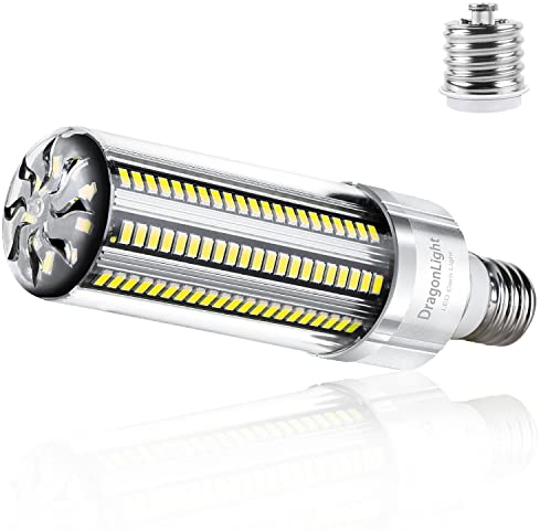 DragonLight 54W Super Bright Corn Light LED Bulb(reemplaza 400Watt) Lámpara LED Edison E27 con adaptador E40 6500K luz blanca fría 6500 Lumen para la iluminación de la zona comercial
