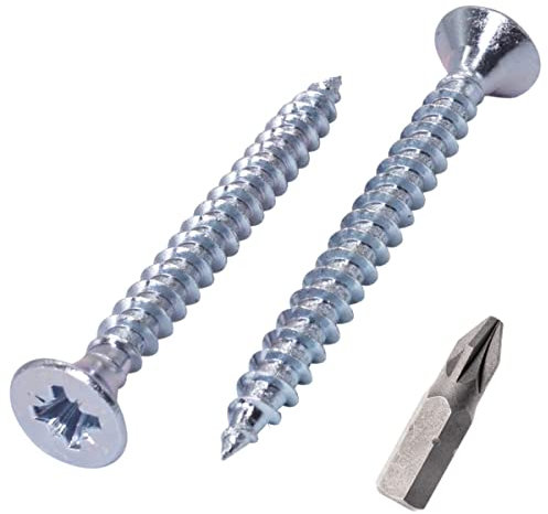 SKIR'CO 150 viti in acciaio zincato 5,0 x 60 mm, testa svasata Pozidriv, viti per truciolare, PZ completamente filettate