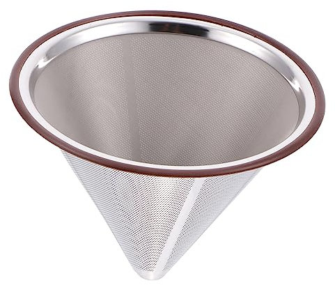 SHOWERORO Manual Coffee Filter Stainless Steel Double Layer V-Shaped Drip Reusable Dripper Tea Strainer Home Funnel 304 Single Cup