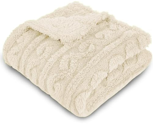 Homebliss Coperta Pile in Extra Morbido, Coperta Singolo Matrimoniale Flanella Certificato Oeko-TEX®, Coperta Divano, Plaid Letto, Coperta Foulard, Copriletto, Copridivano (150 x 200 cm,Beige)
