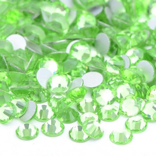Bulk 100 Brutto SS6 8 10 12 16 20 30 Schwarze Kristall-Strasssteine mit flacher Rückseite, Nagelkunst-Dekoration, zum Aufkleben auf Strassstein-21 Lt.Emerald-ss20, 100 g, 14400 S
