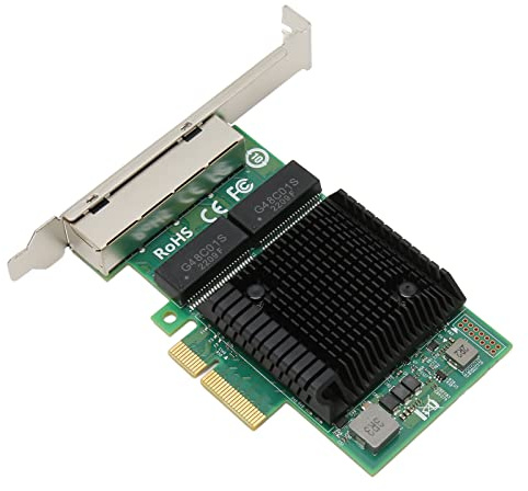 Tarjeta de red PCI Express Gigabit Ethernet 10/100/1000 Mbps, adaptador de red PCIe Tarjeta Ethernet Gigabit 4 puertos RJ45 para PC