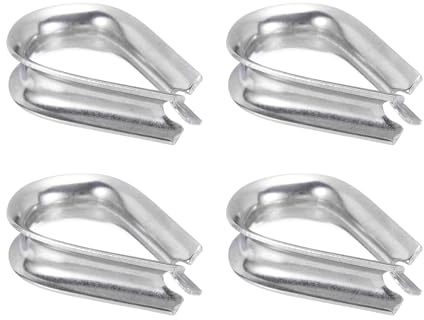 PATIKIL 15/32 Grilletes de Cuerda de Alambre, 4 Pcs Grilletes de Cuerda de Acero Inoxidable 316 para Cable de Elevación de Bucle de 2mm de Diámetro