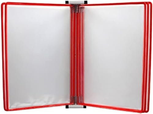 Büro-Wand-Organizer, Ordner, A4-Dokumentenhalter zur Wandmontage, magnetischer Aktenhalter (Größe: 13 x 9 x 1,57 Zoll)(Color:Red)