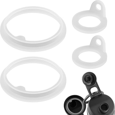 PEUTIER 4stk Wasserflaschen Dichtung für TAKEYA Actives, Silikon-Dichtungsringe Auslaufsicherer O-Ring-Ersatz für Wasserflaschen Kompatibel mit TAKEYA Actives All OZ (Nicht für TAKEYA Originals)