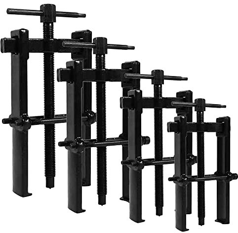 Juego de extractores de rodamientos ajustables de 4 piezas para rotores de rueda, rodamientos, engranajes, mini engranajes y rodamientos de bolas, kit de extractor de rodamientos de rueda negro para