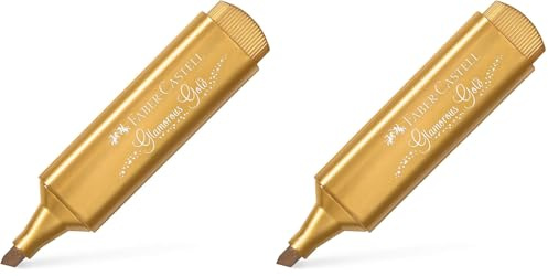 Faber-Castell 154650 - Caja de 10 marcadores fluorescente TEXTLINER 1546 metallic. Color: oro (Paquete de 2)