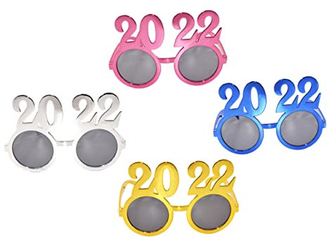 MAGICLULU 1 Satz 2022 Stylingbrille Hochzeitsbrille Partyzubehör Coole Brille Kinderbrille 2022 Lustige Partybrille Steampunk-Brille Gläser Cosplay-Brille Neon- Rave STK 4 Stück