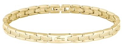 Lacoste Bracciale a Maglie da Donna Collezione METROPOLE in Oro Giallo con Petit Piqué Inciso - 2040465