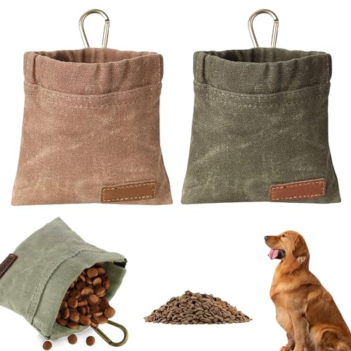 DAAIZIII 2 Stück 12cm*12cm Leckerlitasche Für Hunde,Leckerlibeutel Für Hunde,Hunde Leckerlitasche,Futterbeutel,Leckerlitasche,Futterbeutel Hund Leckerli-Taschen Für Welpen Zum Hundetraining