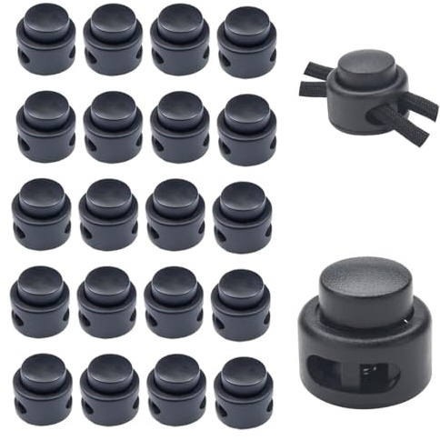 COYUN 20 Stück Kordelstopper 2 Loch, Kordel Stopper, Farben Schlösser für Kordel, Schnur Rutsche, Schnürsenkel Kordelstopper für das Camping, Wandern, den Sport, Rucksäcke, Ersatzschnürsenkel