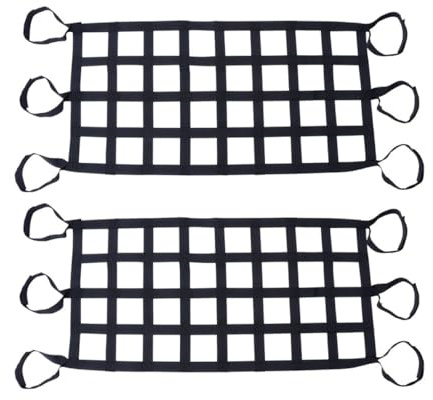 Alipis 2pezzi Rete per Tetto Auto Elastica in Nylon per Organizer di Bagagli Rete Portaoggetti Regolabile e Durevole Facile da Installare sul Tetto