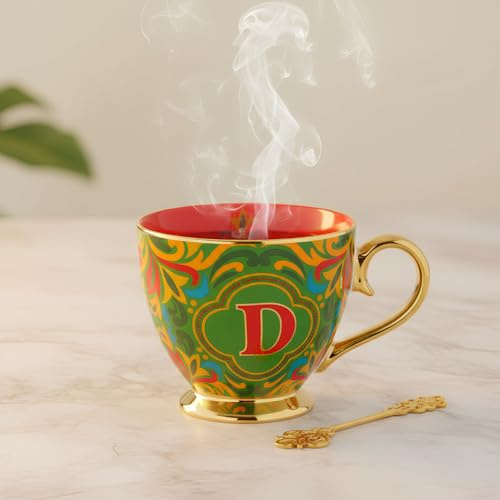 Tazza lettera D porcellana 450 ml Royal Garden