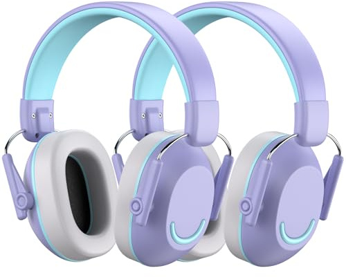 Link Dream Cuffie Antirumore Bambini SNR 30dB, Cuffie Insonorizzanti e Protettive Antirumore per Bambini 3–16 Anni, Cuffie Isolamento Acustico per Lavoro, Viaggi, Concerti, Studio, Viola, 2 Pezzi