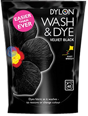 Dylon Wash & Dye Black Machine Dye Fabric Large 350G (4 Packs)