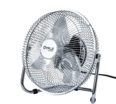 Oypla 9 Inch Chrome 3 Speed Floor Standing Gym Fan Hydroponic