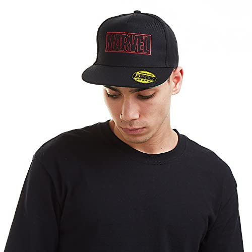 Marvel Baseballkeps med Line Logo för män, Svart (svart blk), en storlek
