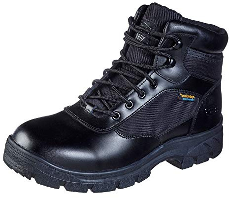 Skechers Men's Wascana Benen Boots, Black Leather W/Textile, 10.5 UK