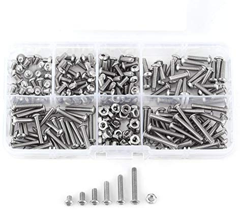 Eujgoov M3 Schrauben und Muttern Innensechskantschrauben Schrauben Muttern Halbrundschrauben und Muttern Satz 230 Stück
