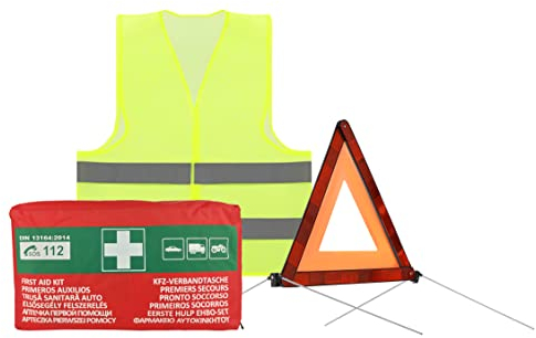 notlok Safety Work 3in1 Sicherheits & Erste Hilfe Set Auto 2022 - Notfallset mit Warndreieck Pannenweste Erste Hilfe Set - KFZ Pannenset & Unfallzubehör Set - LKW - Fahrzeugausrüstung - ECE-Zertifikat