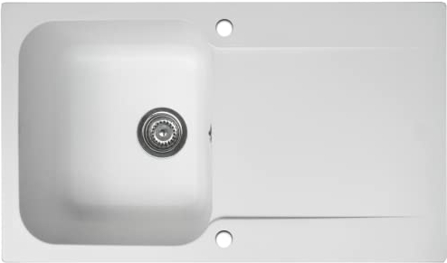 Essebagno Lisse fregadero reversible 1 cubeta 1 escurridor en resina blanca