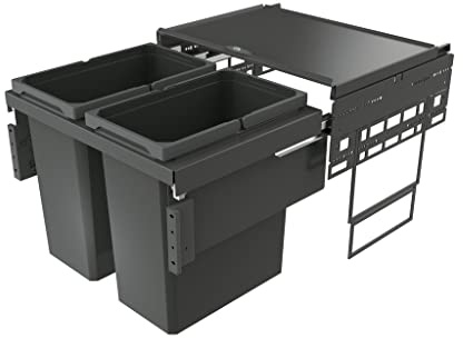NABER 8013308 Abfallsammler 56 (2x28) Liter Cox® Base 460 S/600-2 anthrazit, H 460 mm